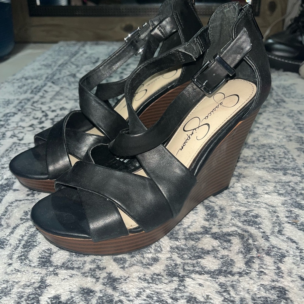 Black Wedge Sandals Jessica Simpson
